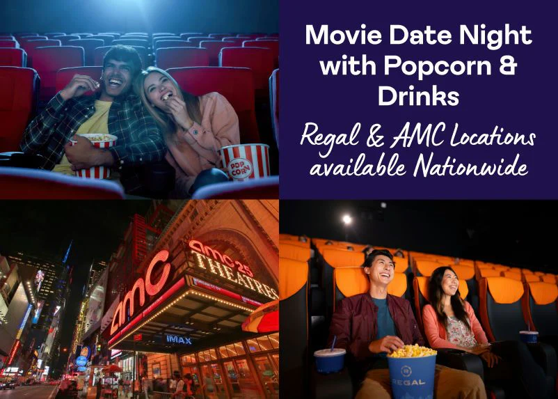 Movie Date Night for two with drinks and popcorn