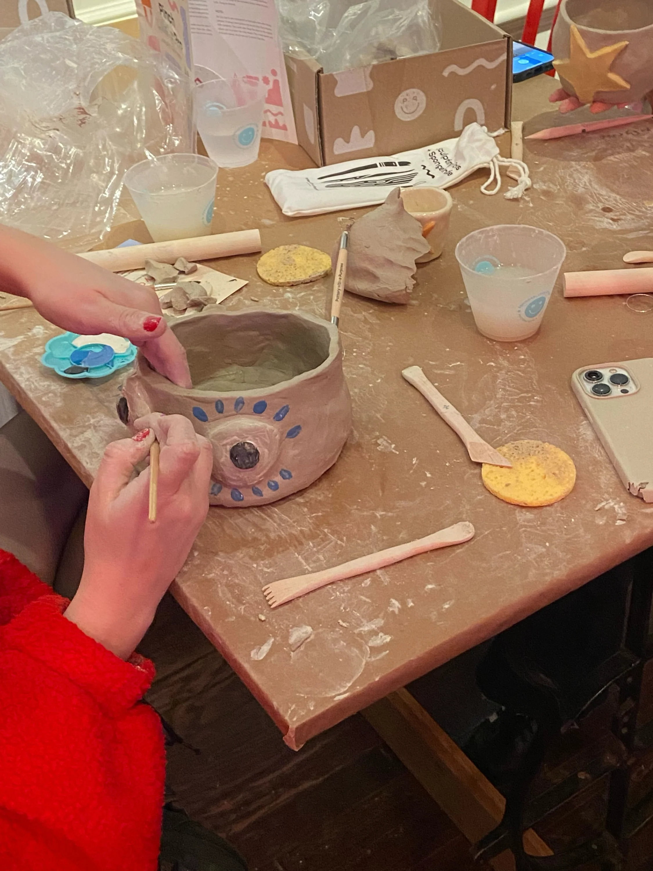 Sip & Sculpt Pottery Workshop in Atlanta